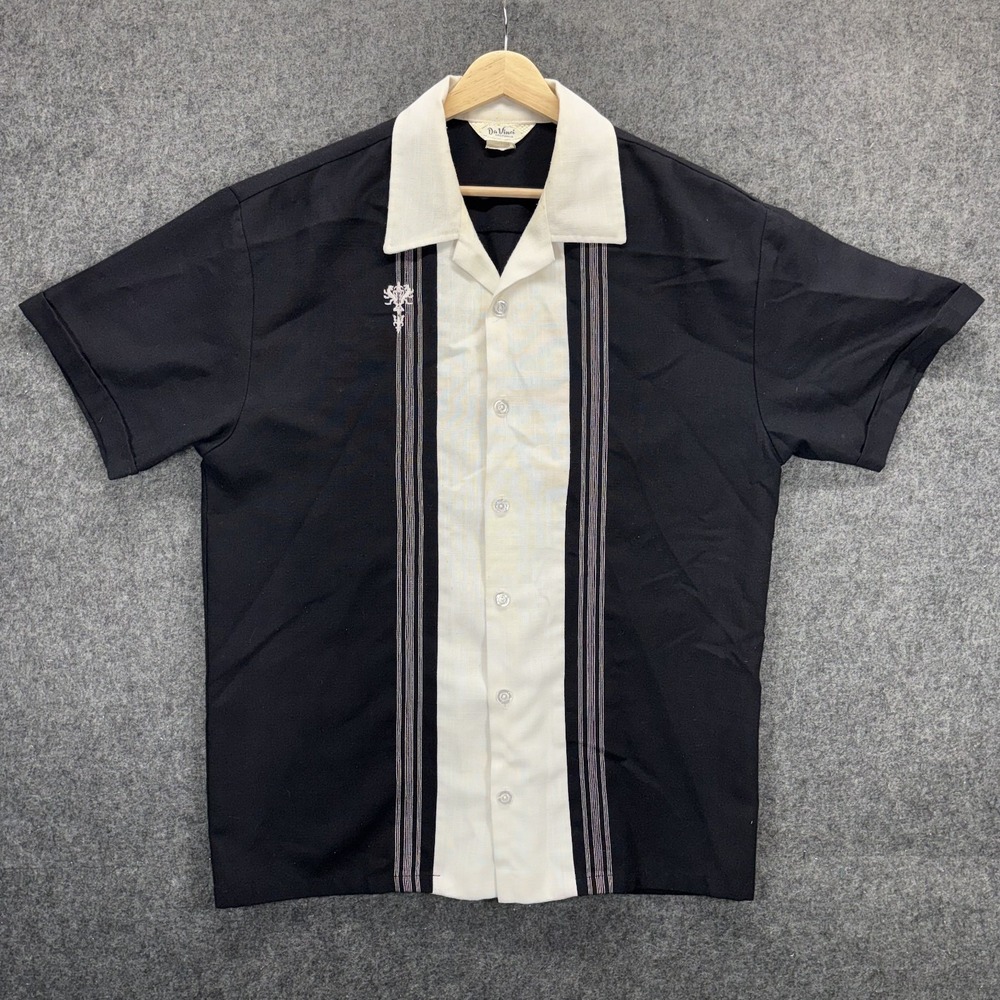 Vintage DaVinci California Rayon Blend Shirt Mens Large Mod Atomic MCM USA Made